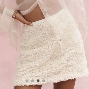Anthropologie Cream Mini Skirt